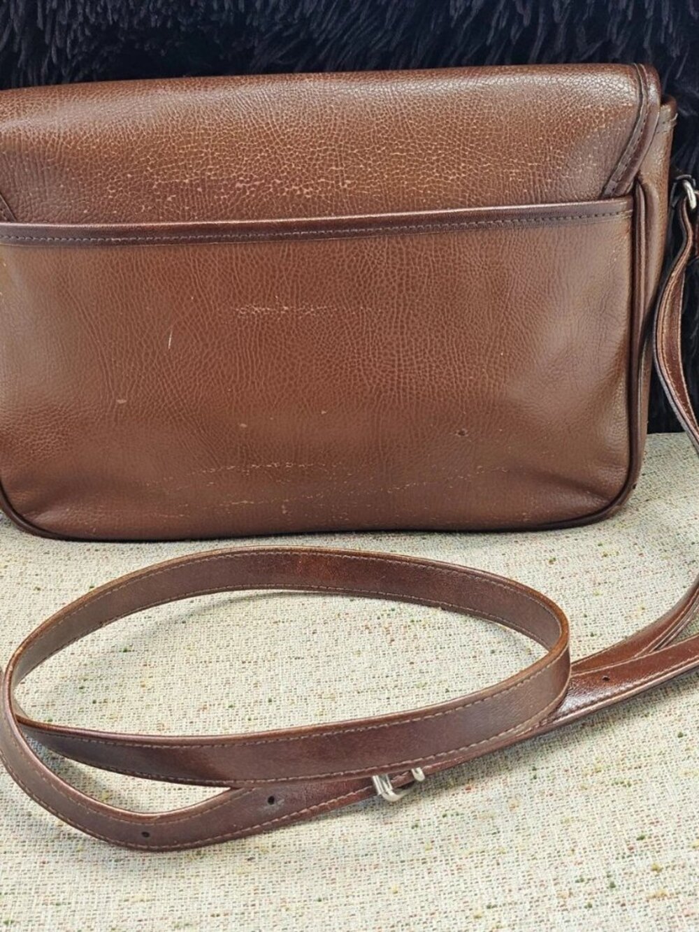 Vintage Liz Claiborne Women Purse Handbag Brown Leather Shoulder Bag - Picture 6 of 12